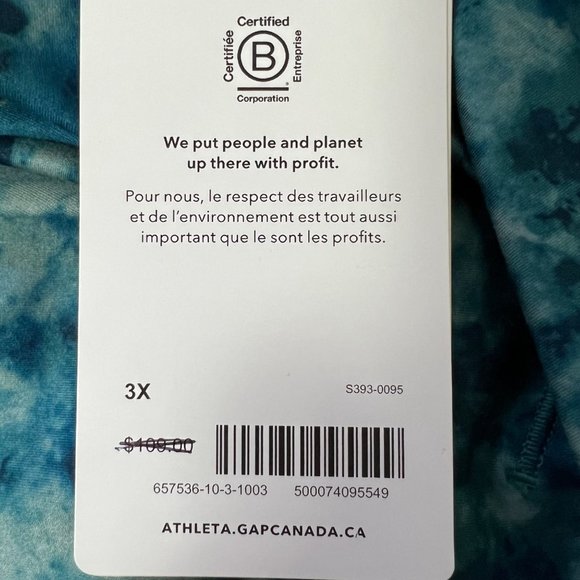Athleta Plus Salutation Stash Pocket II 7/8 Tight Leggings Blue Tie Dye size 3X - Picture 13 of 16